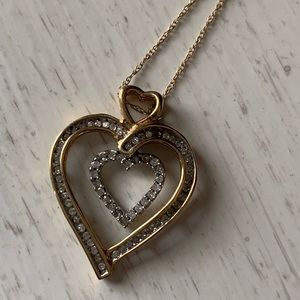 Gold Diamond Heart Necklace